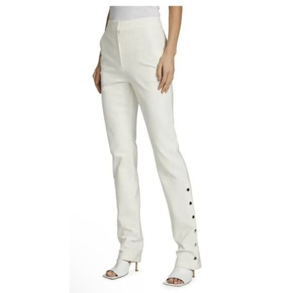 Derek Lam 10 Crosby Tesse Snap-Leg Flared Pants Soft White Size 4 NWOT